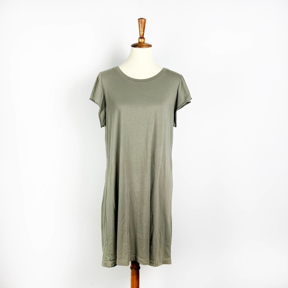 Michael Stars Los Angeles Sage Green Short Sleeve T-Shirt Dress Size Large - Picture 1 of 5